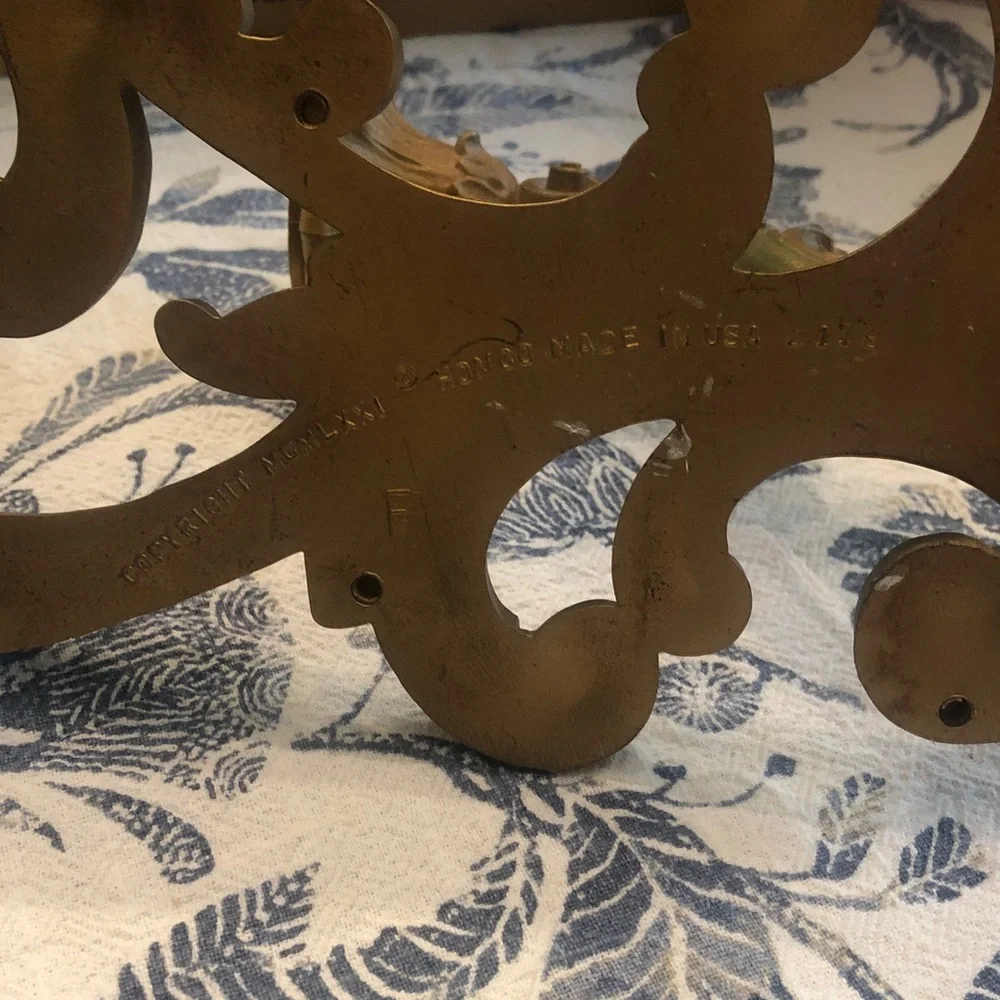 Homco Gold Ornate Floral Wall Hooks - Pair